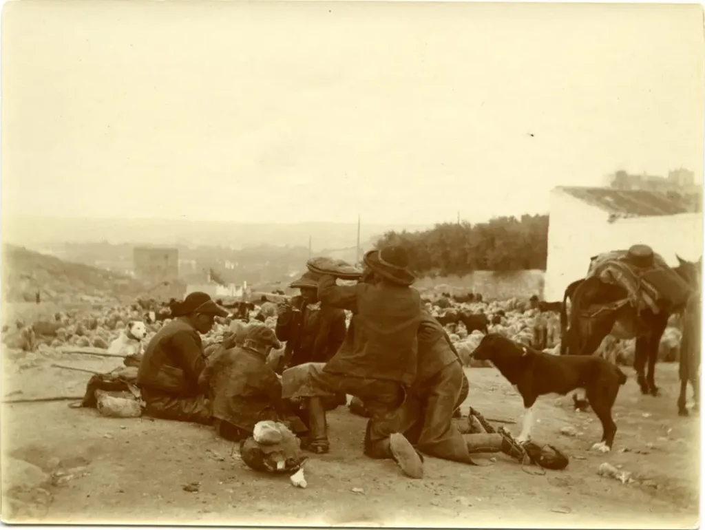 s.-"Un alto en el camino” pastores descansando