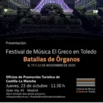 XII Edición Festival de Música El Greco en Toledo (Batallas de Órganos 2025)