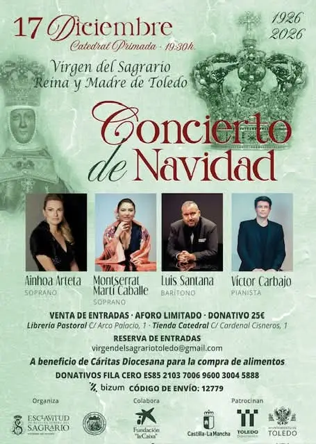 Concierto de Navidad bajo el titulo  Reina y Madre de Toledo en la Catedral de Toledo