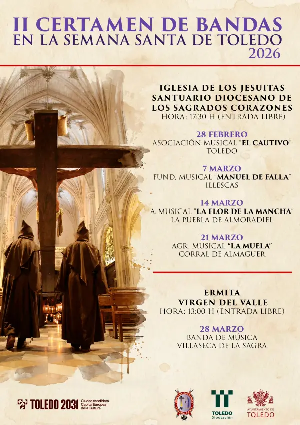 II Certamen de Bandas de Música de Cuaresma 2026 en Toledo